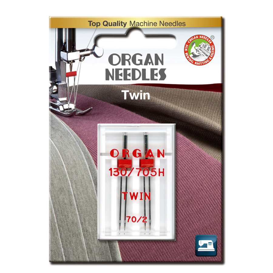Organ Tvilling nål 2,0mm 70, 2-pack - Symaskinsnål