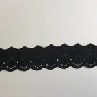 Färgad bomullsbrodyr Svart meter