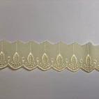 Färgad bomullsbrodyr Ljusgul meter