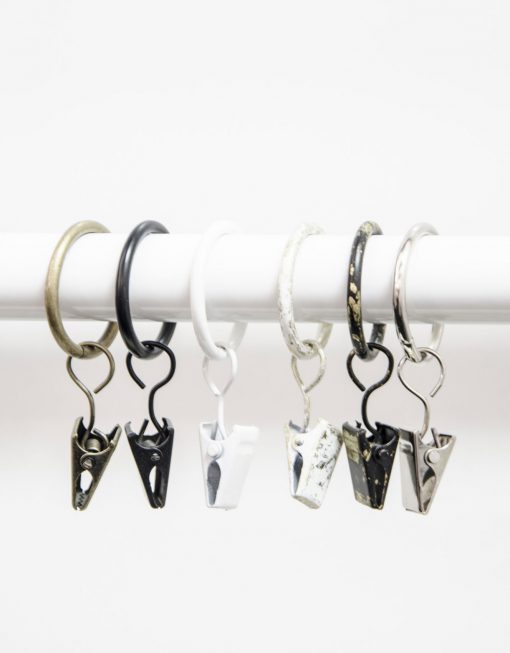 Gardinring med nypa SVARTGULD 10 st, 16/19 mm