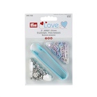 Tryckknappar LOVE Jersey 8mm -  BLEKROSA/LJUS BLÅ/PÄRLA
