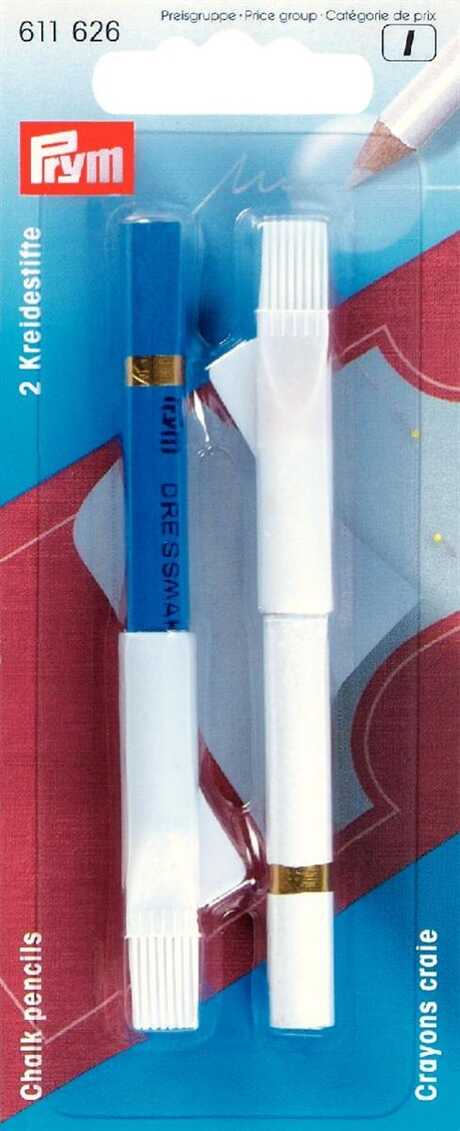 PRYM - Markeringspennor med borste vit/blå 2 st