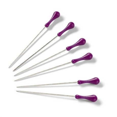 Greppvänliga knappnålar 38x0,58 cm 10g. Färg-SILVER-VIOLETT