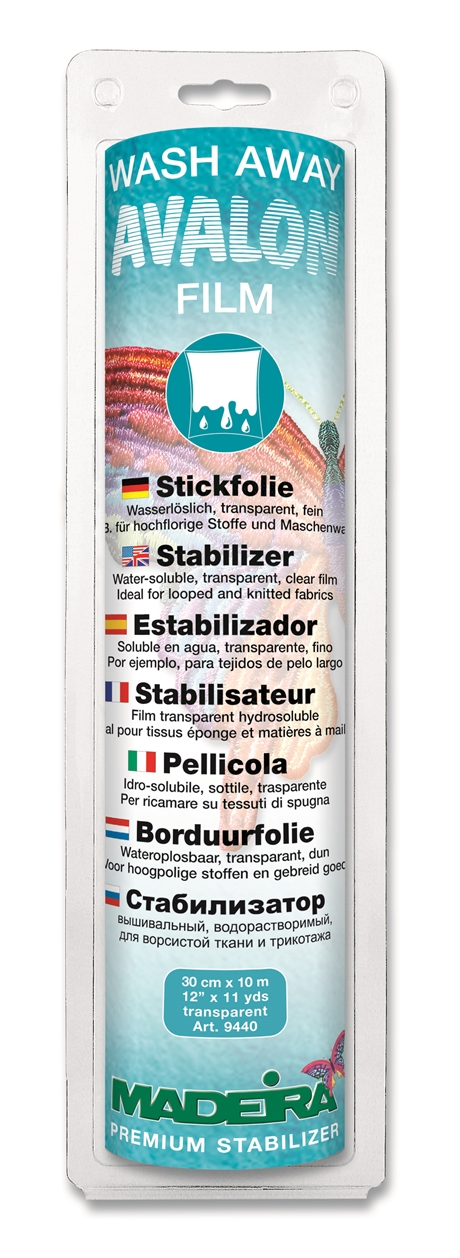 AVALON FILM Tvättas bort, stabilizer - 30 cm - 10M, 100% Polyvinyl Alcohol