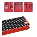 Polka Dots Mapp för stickor SVART/VIT 20 x 43 cm