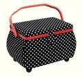 PRYM - POLKA DOTS svart/vit Sykorg L 32x20,5x20 cm