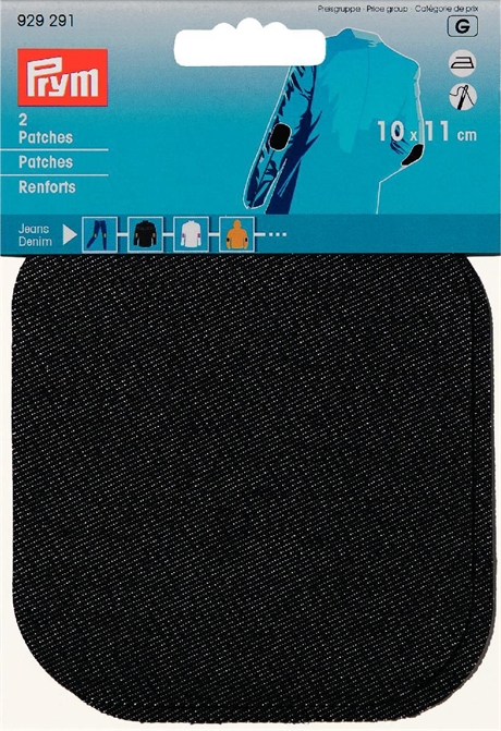 Lagningslappar Jeans 11 x 10 cm SVART