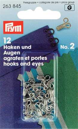 PRYM - Hyska och Hake No2 Silver 12 st