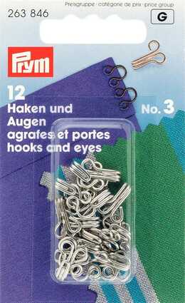 PRYM - Hyska och Hake No3 Silver 12 st