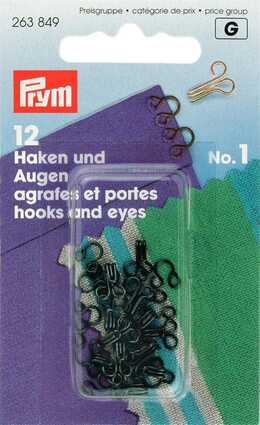 PRYM - Hyska och Hake No1 Svart 12 st