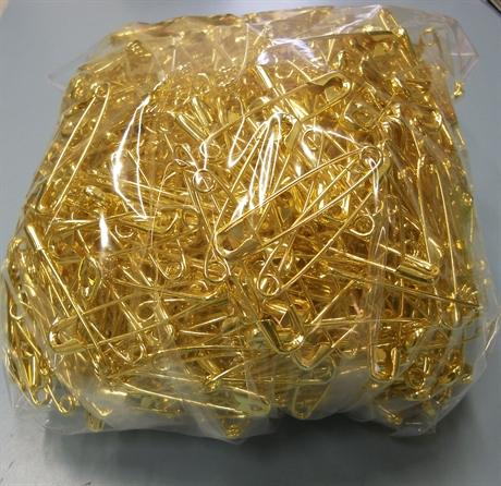 PRYM - Säkerhetsnålar MS No 2 GULD färgade 1000 st 38 mm