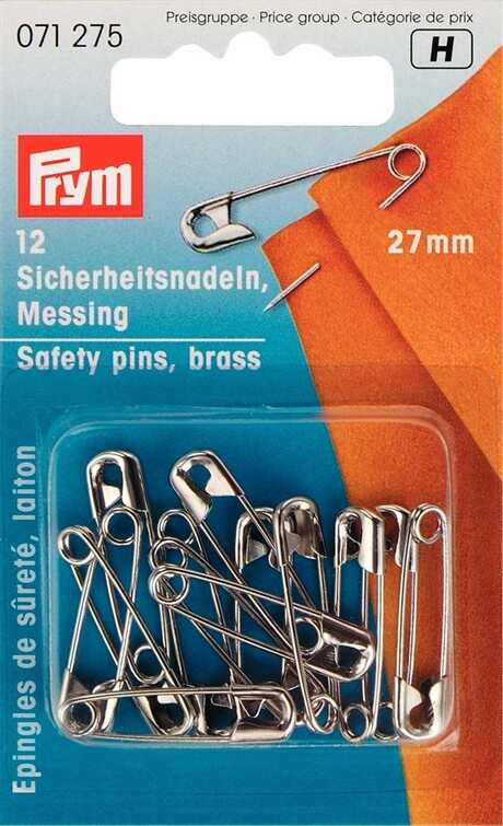 PRYM - Säkerhetsnålar 27 mm, 12 st Silver