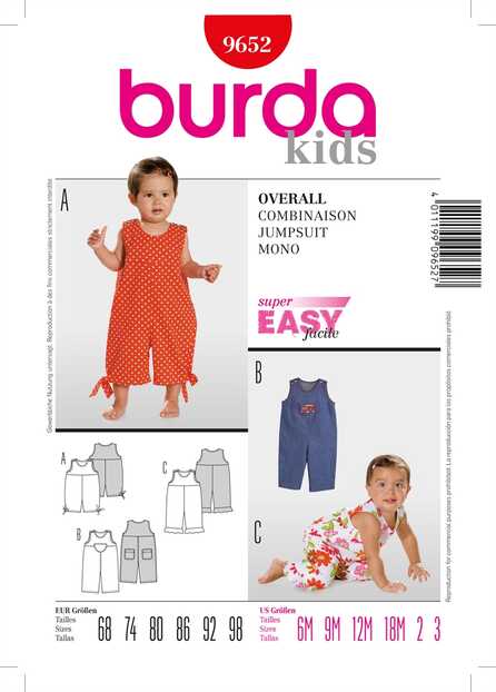 9652. Burda - BABY & TODDLERS JUMPSUIT