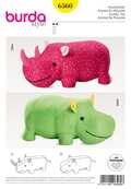 6560. Burda - STUFFED HIPPO OR RHINO