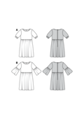 6401. Burda - WOMEN'S SWING DRESS WITH SLEEVE VARIATIONS