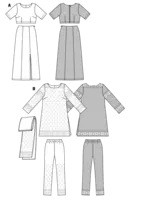 7701. Burda Dam - SARI /TUNIC / PANTS