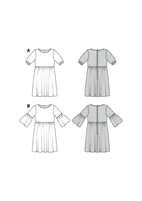 6401. Burda Dam -WOMEN'S SWING DRESS WITH SLEEVE VARIATIONS