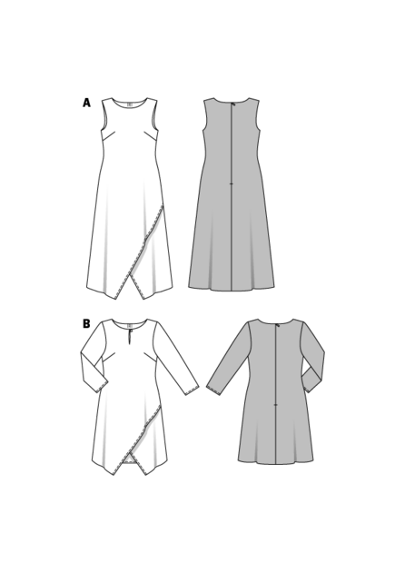 6498. Burda Dam - WOMEN'S' TWO LAYERED DRESS