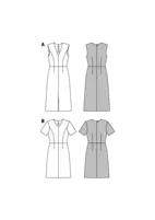 6511. Burda Dam - WOMEN'S' V-NECK DRESS