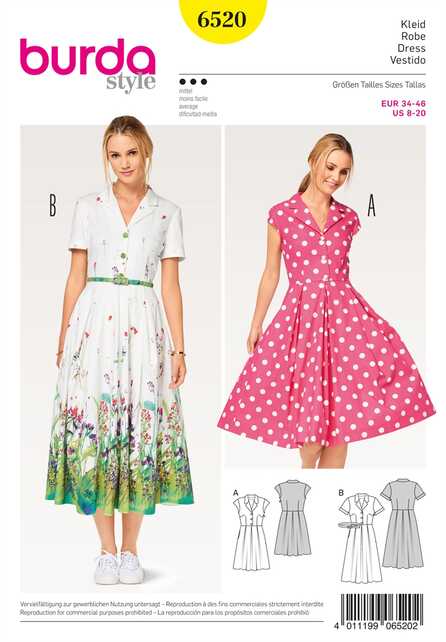 6520. Burda Dam - WOMEN'S' DRESS, BLOUSE AND SKIRT