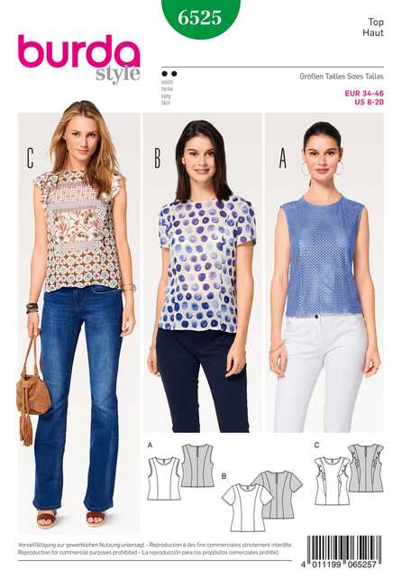 6525. Burda Dam - MISSES' BLOUSE