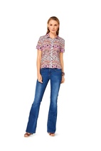 6527. Burda Dam - WOMEN'S' STAND COLLAR BLOUSE