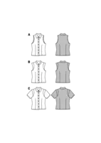 6527. Burda Dam - WOMEN'S' STAND COLLAR BLOUSE