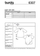 6307. Burda Dam - BURDA STYLE PATTERN 6307 WOMEN'S ASYMMETRIC TOP