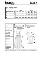 6312. Burda Dam - BURDA STYLE PATTERN 6312 MISSES' BALLET NECKLINE DRESS