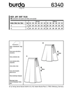 6340. Burda Dam - BURDA STYLE PATTERN MISSES' WRAP SKIRT