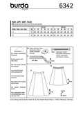 6342. Burda Dam - BURDA STYLE PATTERN MISSES' SIDE PLEAT SKIRT