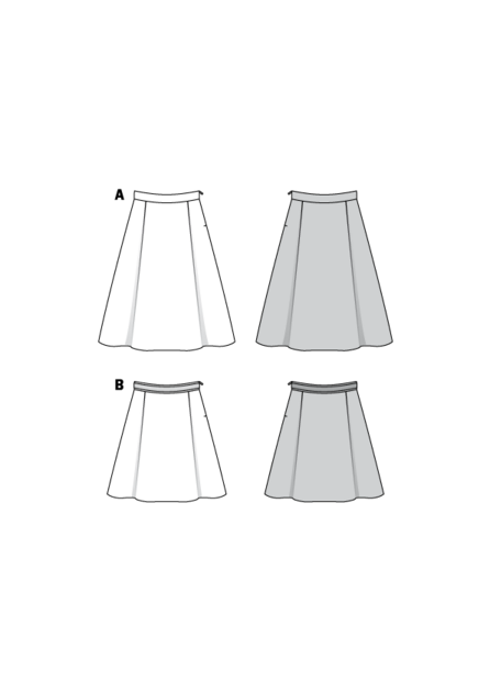 6342. Burda Dam - BURDA STYLE PATTERN MISSES' SIDE PLEAT SKIRT