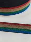 Resår Glittrig regnbågsrand bred