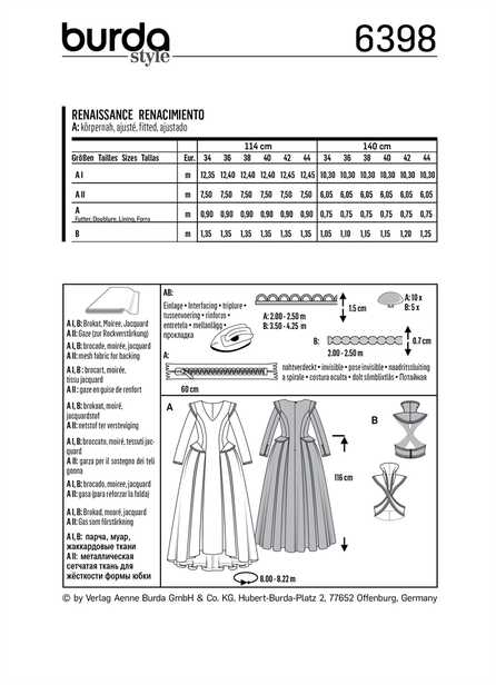 6398. Burda Dam - WOMEN'S RENAISSANCE DRESS