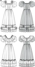 7466. Burda Dam - BIEDERMEIER DRESS