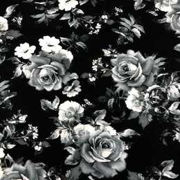 Viscose Black roses