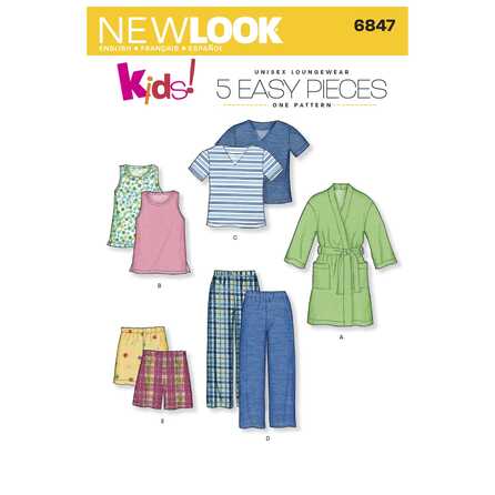 New Look 6847 - Byxa Shorts Top Pyjamas