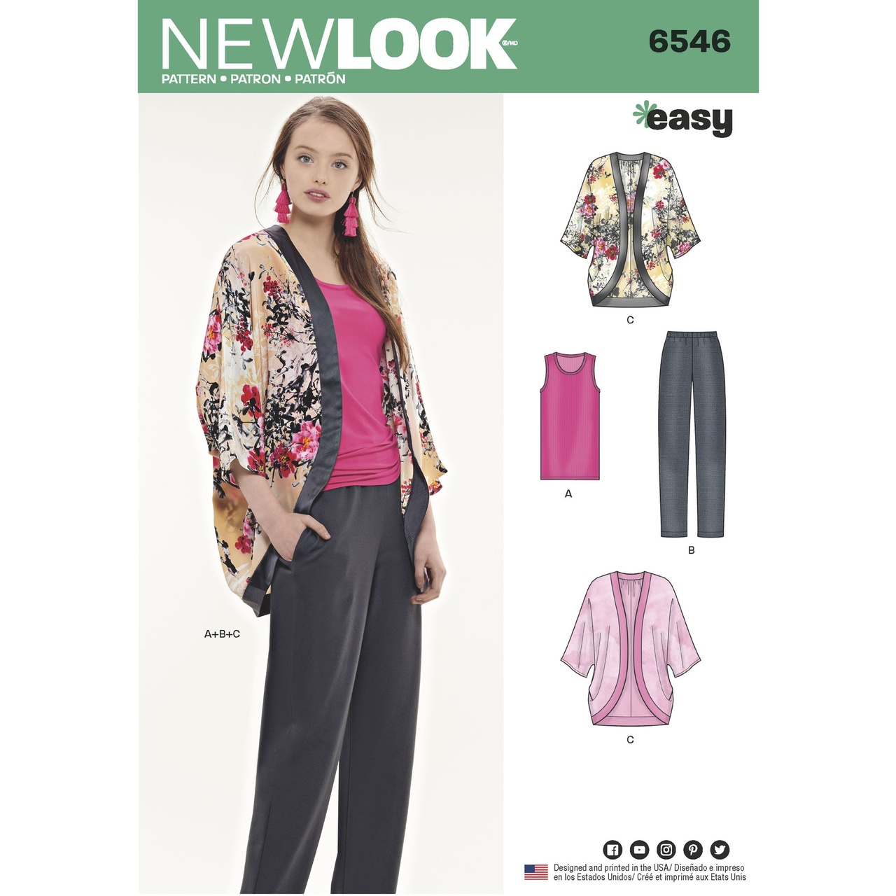 New Look 6546 - Jacka Top Byxa - Dam