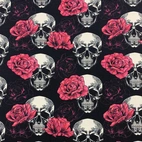 Trikåtyg Roses & Skulls - Zelected By ZannaZ