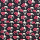 Trikåtyg Roses & Skulls - Zelected By ZannaZ