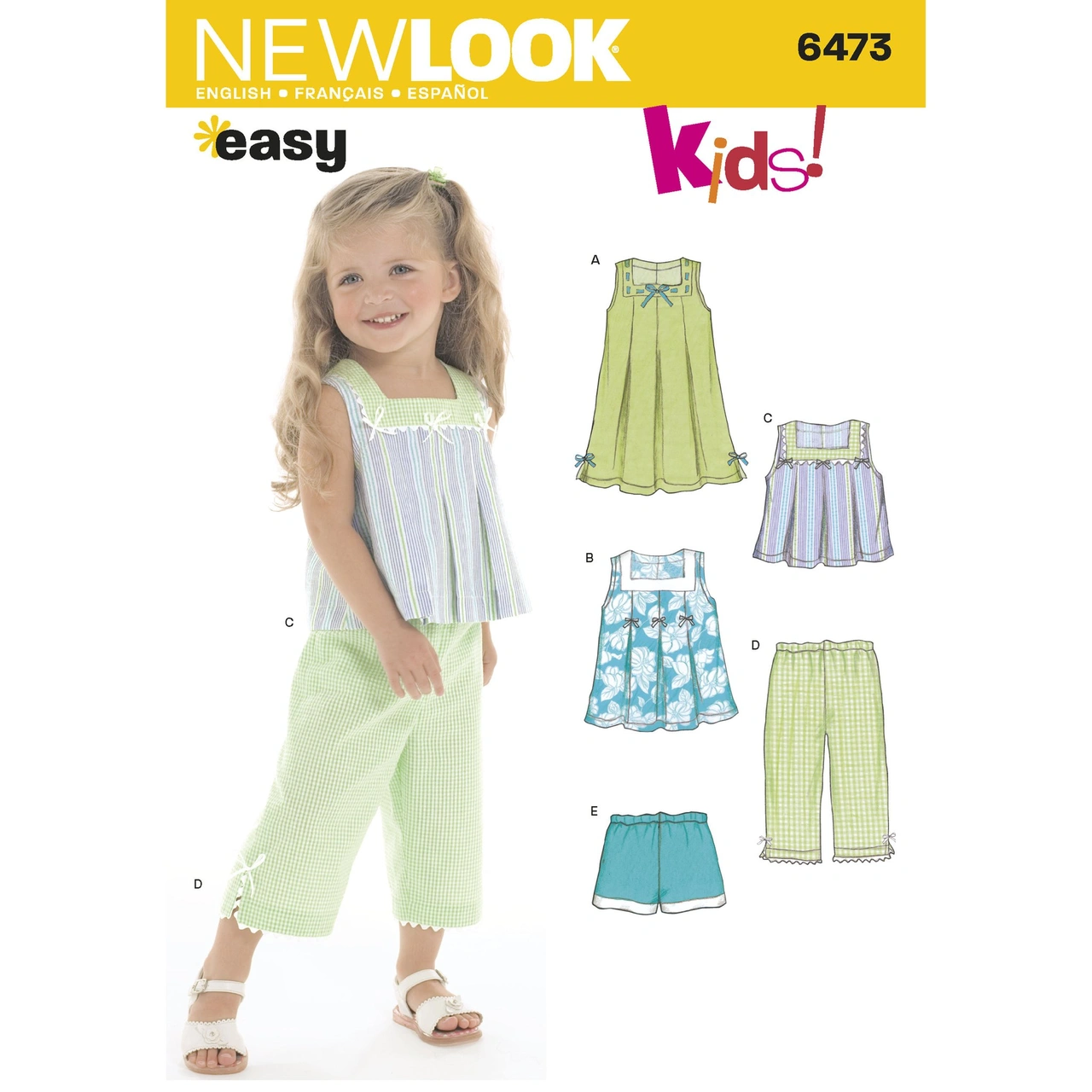 New Look 6473 - Klännning Top Byxa Shorts - Baby Flicka