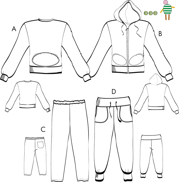 Hoodie / byxa barn 8H07, 128-158 cl