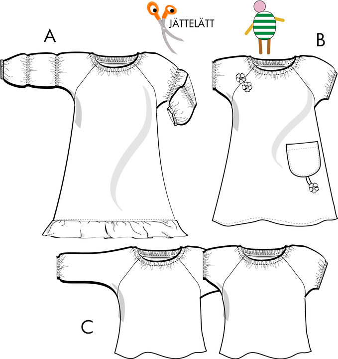 Klänning/blus barn 8H06, 128-158 cl