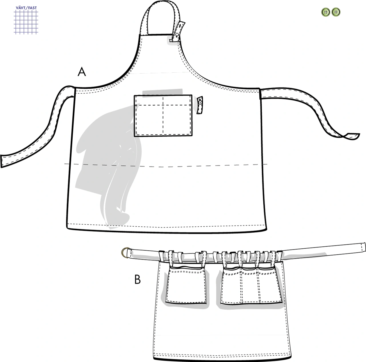 Förkläden Jamie 1V12, en vuxenstorlek