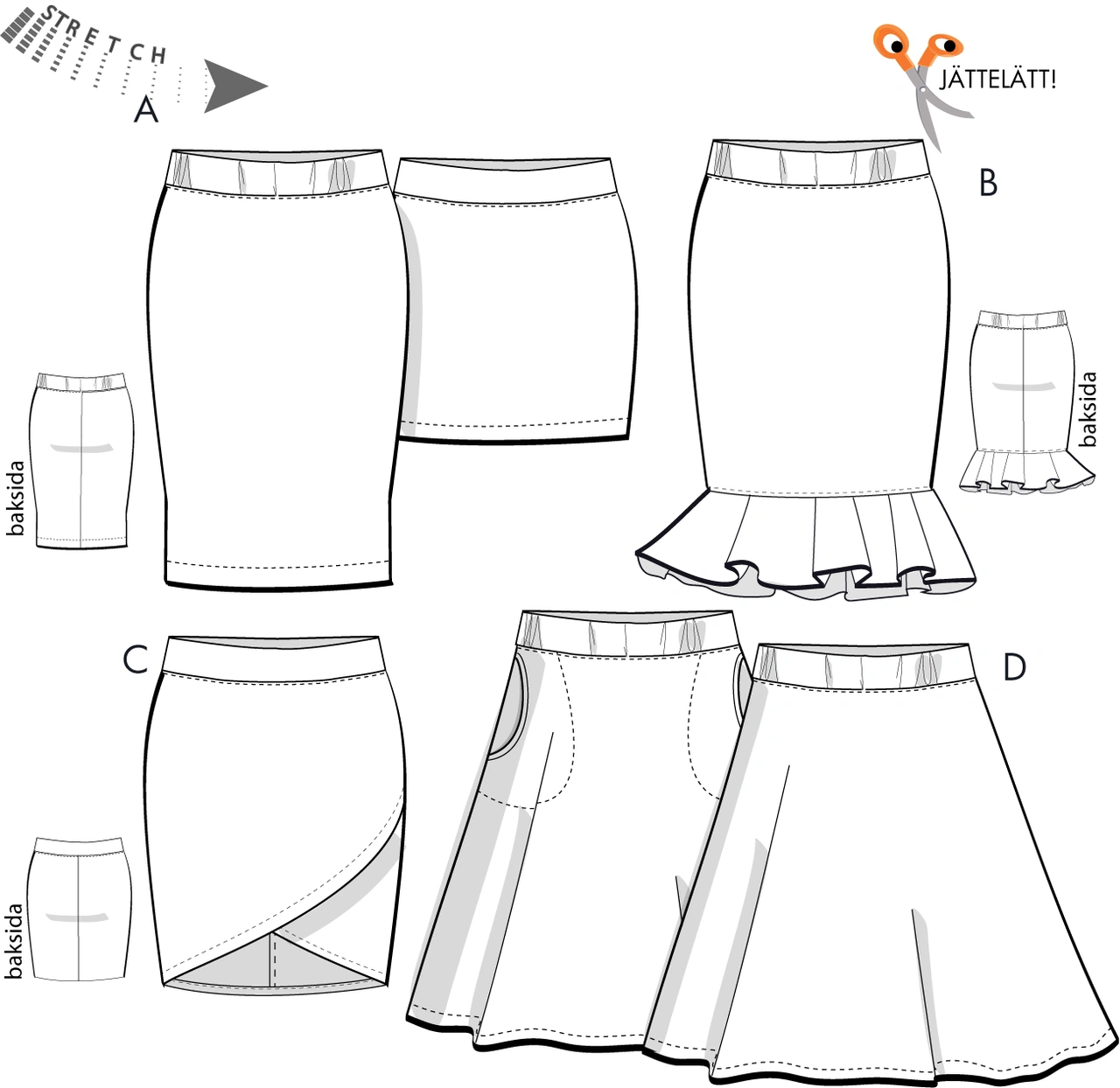 Kjolar Kerstin, 3H17,  34-46