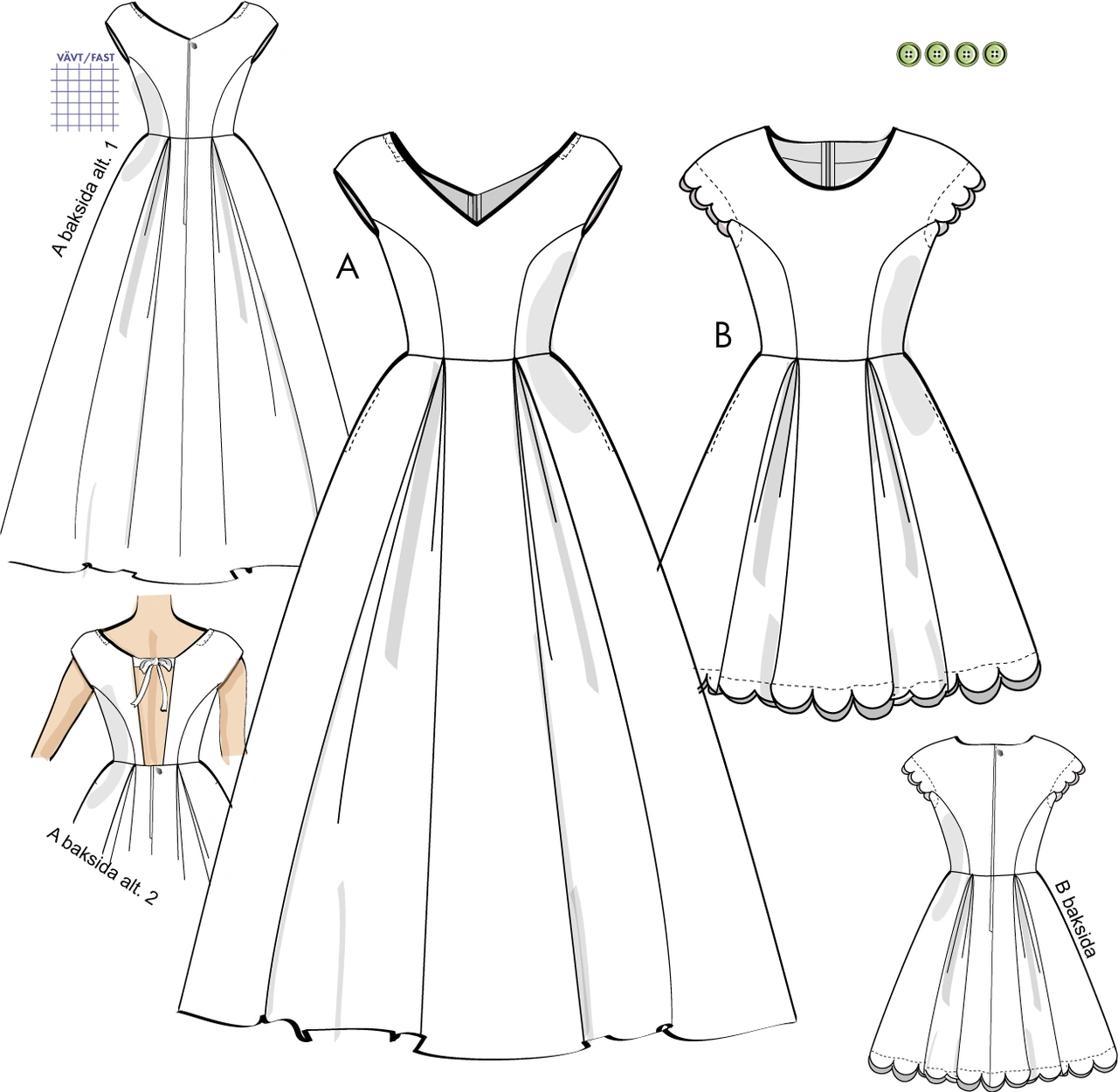 Klänning Gloria 8V12, 34-46