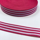 Cerise/vit randig - resår