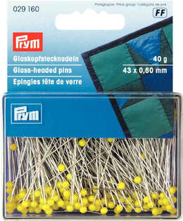 PRYM - Glas huvud pin 43x0,60 mm 40g. GULA