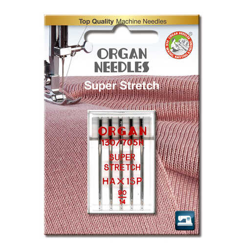 Super Stretch HAx1SP 90, 5-pack - Organ Symaskinsnål