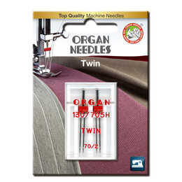 Tvilling nål  2,0mm 70, 2-pack - Organ Symaskinsnål